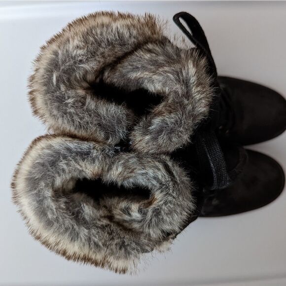 Steve Madden Women's Faux Fur Lined Chunky Heeled Boot sz‎ 9 black - Picture 14 of 14